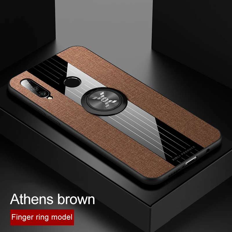 Brown With Ring Для huawei Honor 20S Чехол-кольцо держатель Ткань Твердый чехол Мягкая Рамка тканевый чехол для телефона для Honor 20S Русская версия - Цвет: Brown With Ring