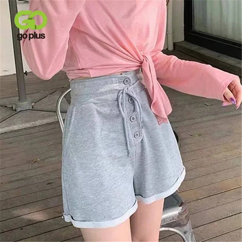 

GOPLUS Shorts Summer Casual Shorts Woman 2021 Korean Style High Waisted Black White Shorts Pantalon Corto Mujer Verano C11524