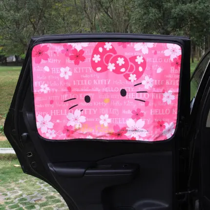 

Car Window Sunshade Cover Kitty Cat Cartoon Magnetic Side Sun Shade Curtain Universal Side Window Sunshade