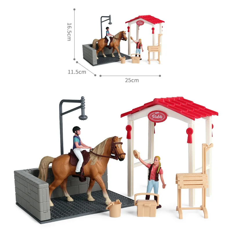 Simulation Farm Animals House Car Action Poultry Figures Horseman Horse Model Early educational toys for children Christmas gift |