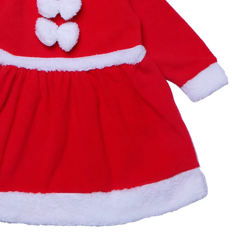 Рождественские платья Санта Клауса для маленьких девочек Зимние флисовые