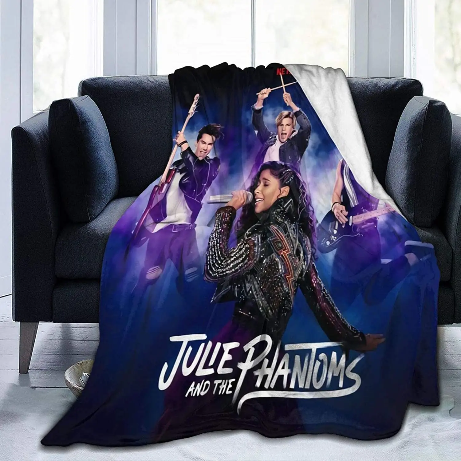 

Juli-e and Phantom Flannel Blanket Soft Warm for Sofa and Bed Throw Blanket All Season