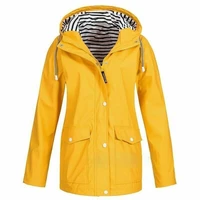 coat women waterproof jacket outdoor hiking long hooded raincoat zip pockets windbreaker plus size autumn winter coat outerwear