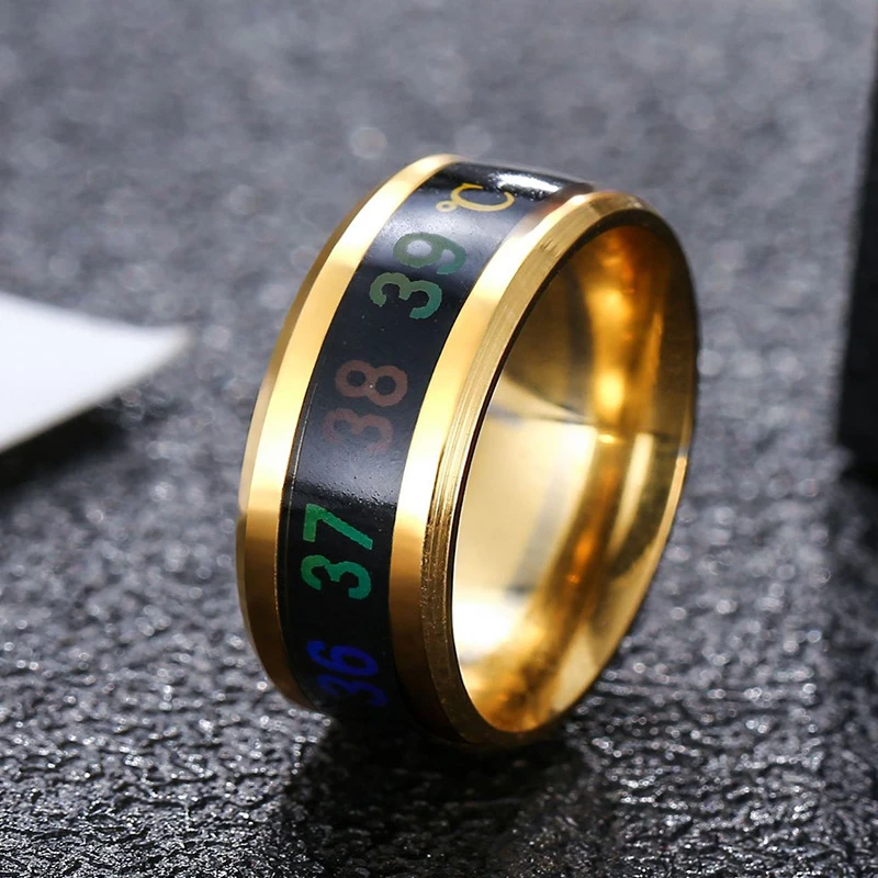 Кольцо с функцией измерения температуры из нержавеющей стали|Кольца для