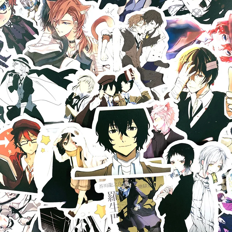 1050pcsset bungou stray dogs anime graffiti stickers gifts toys for kid diy skateboard laptop car phone motorcycles bicycles free global shipping