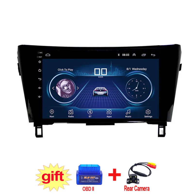 10 1 дюймовый IPS и 2.5D сенсорный экран Android 8 автомобильный DVD GPS навигатор для Nissan Qashqai