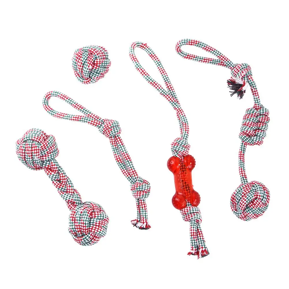 

Жевательные игрушки для собак, набор из 5 шнурков для жевания домашних животных, игрушка для снятия беспокойства, уборки, массажа зубов, игру...