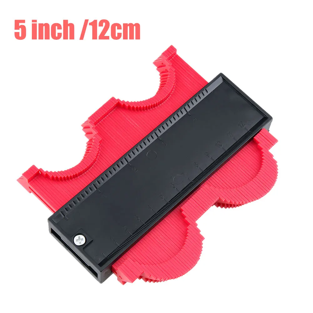 12cm Red Vastar 5 дюймов пластиковый измерительный прибор контур профиль копия датчик дубликатор duplo и Стандартный Ширина Дерево Лазерная маркировочная инструмент в клеточку измерены в ненатянутом ламинат Плитки общего - Цвет: 12cm Red