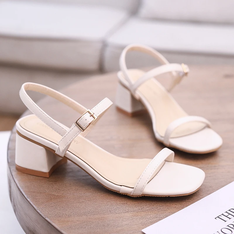 Женские Классические Кожаные сандалии SLHJC босоножки на среднем квадратном