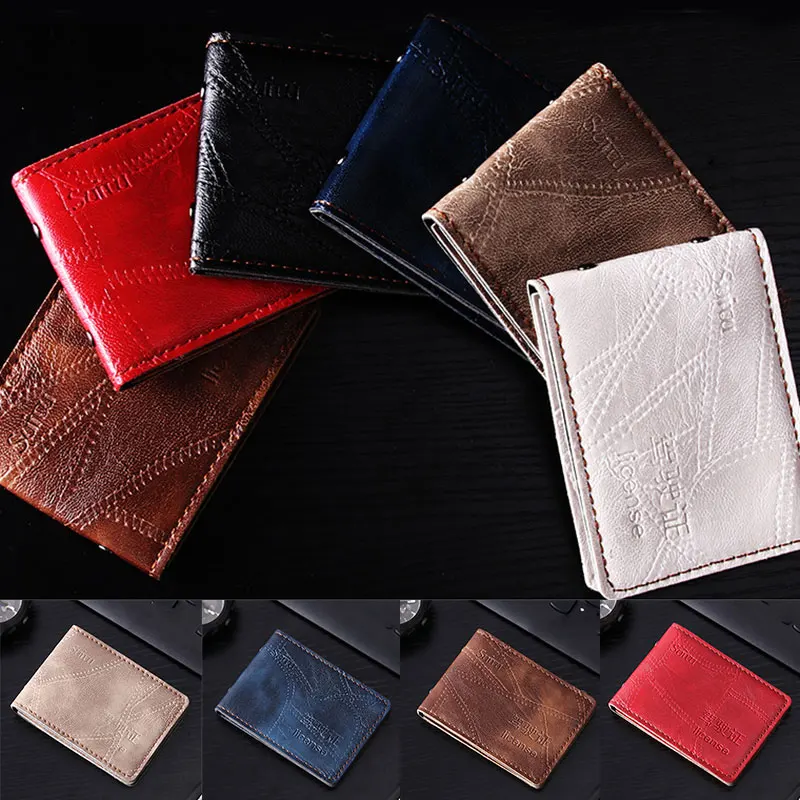 

Vintage Men's Embossing Wallet card holder multi function driver's license wallet Pure Color Coin Purse Driver License Cover