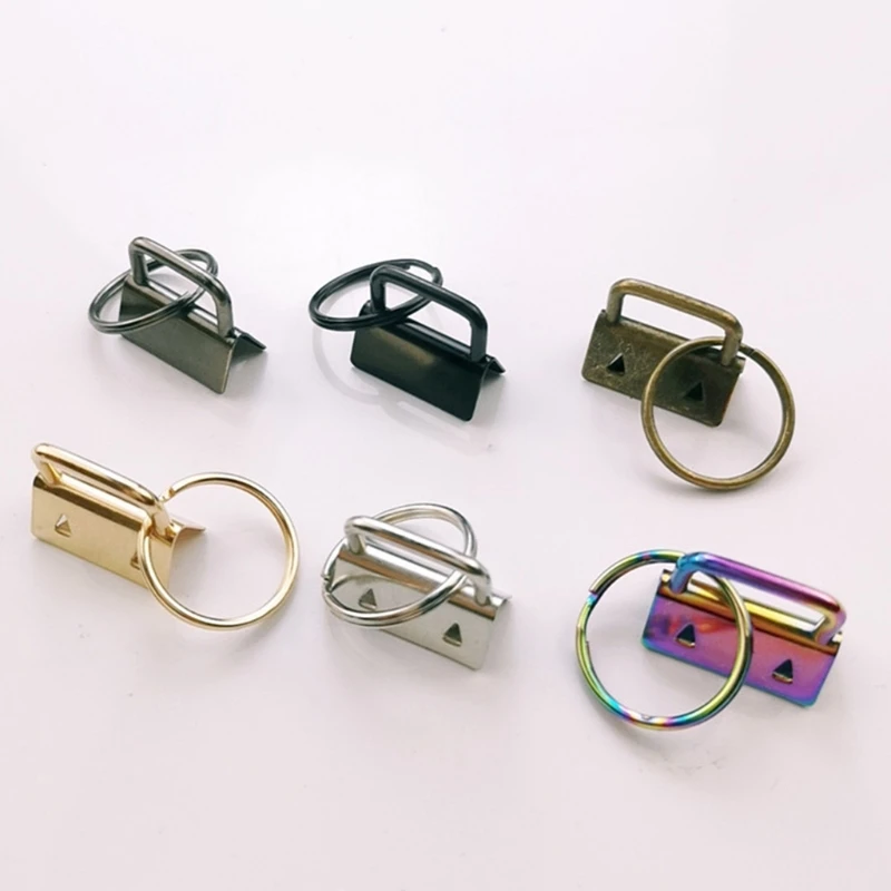 

60 Pcs 2.5cm Key Fob Keychain Hardware with Pliers Tool Set for Wristlet Clamp