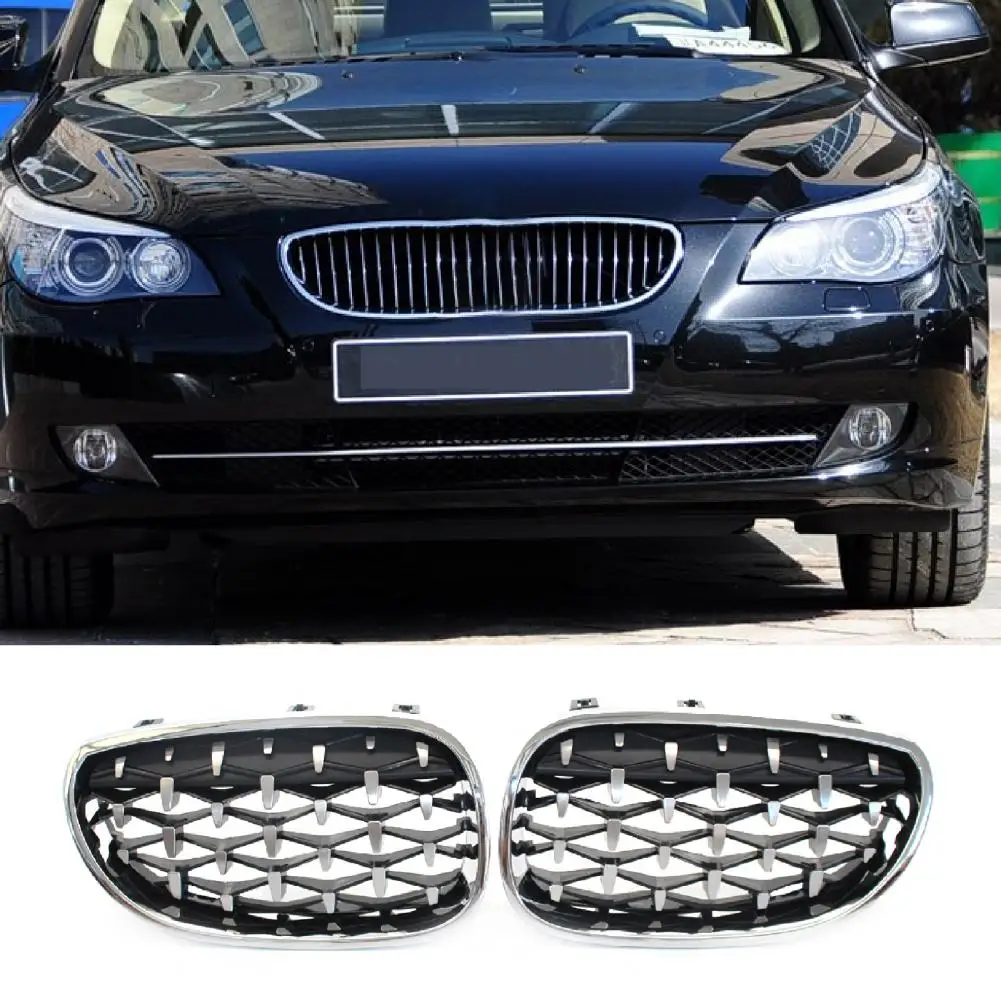 2Pcs Front Grill Electroplating Mesh Kidney Grille Replacement 51712155446 51712155447 51137065701 for BMW 5 Series E60 04-09 | Автомобили