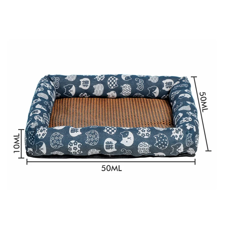 

Pet Cat Mat Summer Ice Silk Cooling Dog Mat Suitable for Small and Medium Pet Bed with Side Pillow Cat Sofa Cushion Pet Supplies