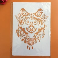 a4 29 21cm wolf diy stencils wall painting scrapbook coloring embossing album decorative paper card templatewall plastic