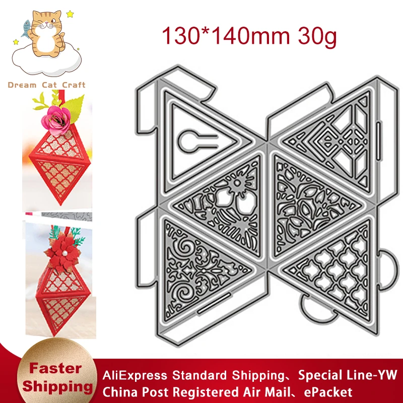 

2021 New Rhombus Diamond Box Metal Cutting Dies Mold Scrapbook Paper Craft Knife Mould Blade Punch Stencils Dies Cuts