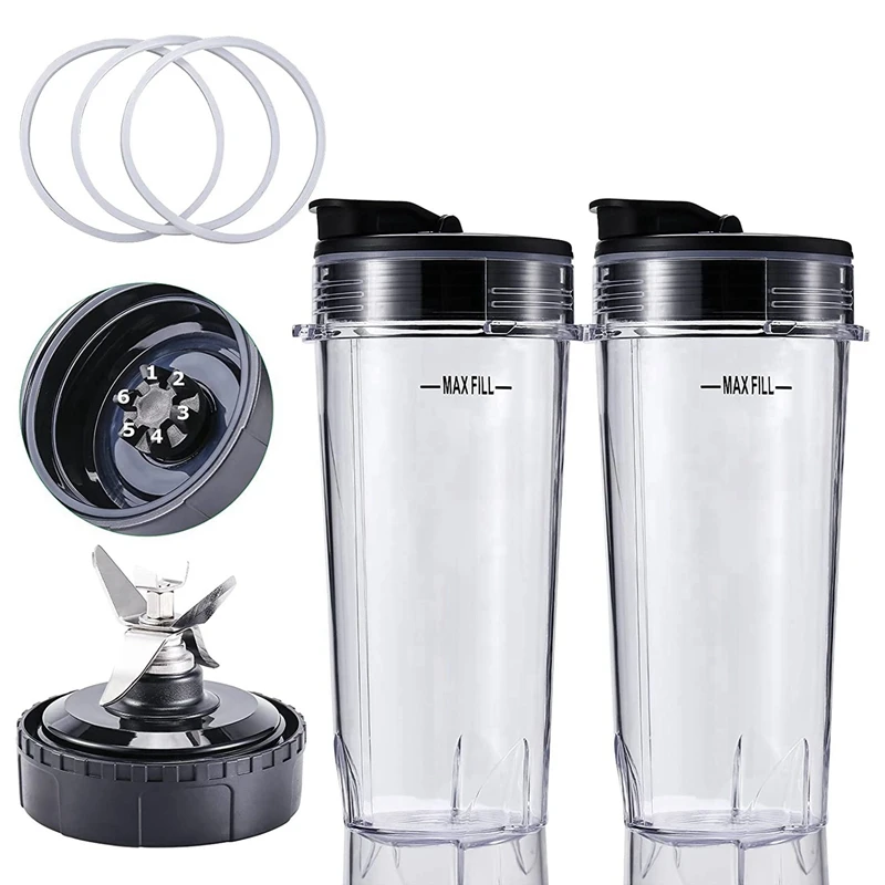 

Blender Replacement For Nutri Ninja,Blender Blade Assembly And 16OZ Cup Set For BL770 BL780 BL660 Professional Blender
