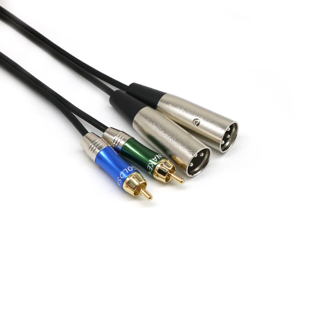 1 футовый 3 контактный двойной XLR штекер в 2x Phono RCA мужской свинцовый аудио