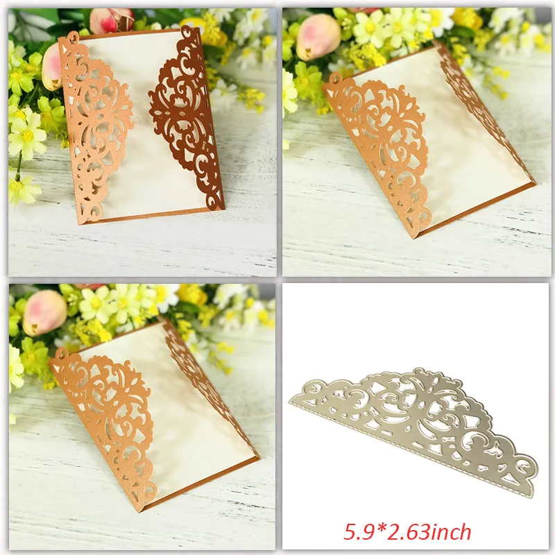 Металлическая высечка Свадебный королевский цветок рамка искусственные штампы