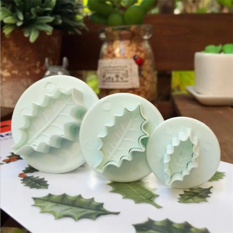 3Pcs/Set Cute 3D Baking Biscuit Mold DIY Leaf Shape Embossing Cookie Cutter Fondant tools | Дом и сад