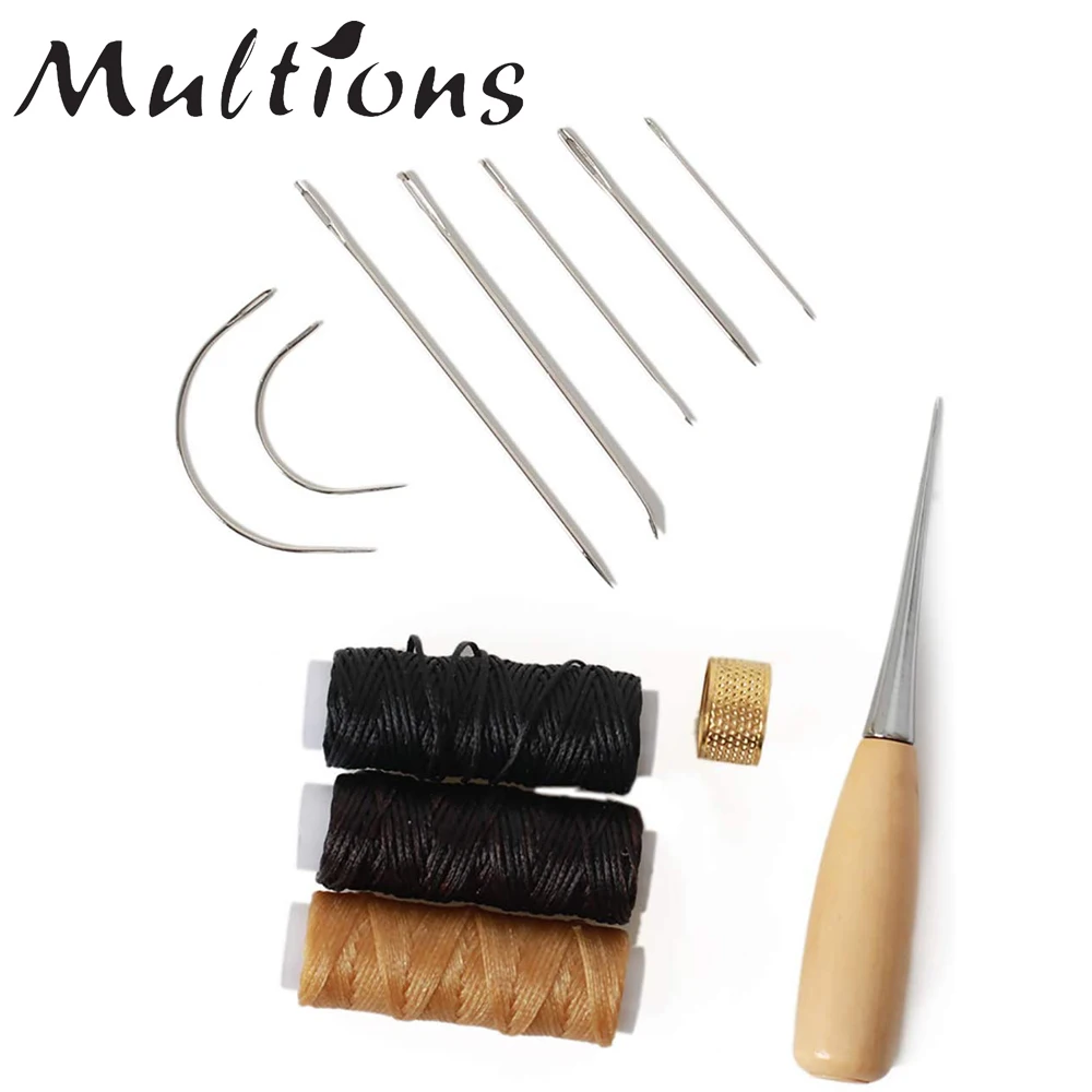 12 шт. инструменты для шитья кожи сделай сам набор ручных инструментов с иглами