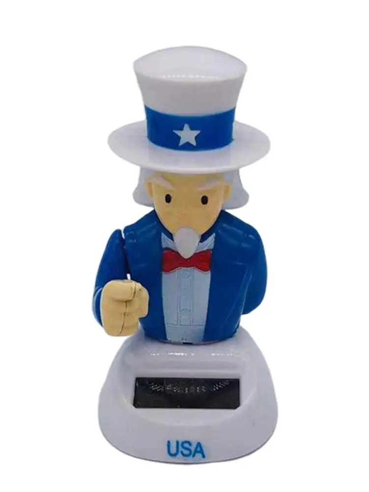 Кукла на солнечной батарее голубая я люблю США качающийся медведь украшение