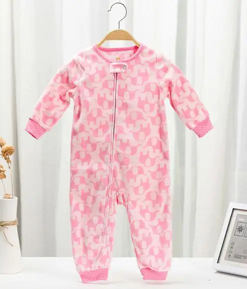 Pink Elephant Новинка года; Детский комбинезон; теплая одежда; комбинезон для новорожденных; детская пижама; зимняя одежда с животными для маленьких мальчиков; одежда для крещения bebes - Цвет: Pink Elephant