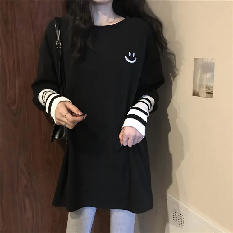 

2021 New Spring and Autumn Delong White Backing Shirt Long Loose Long Sleeve T-Shirt Women's Jacket