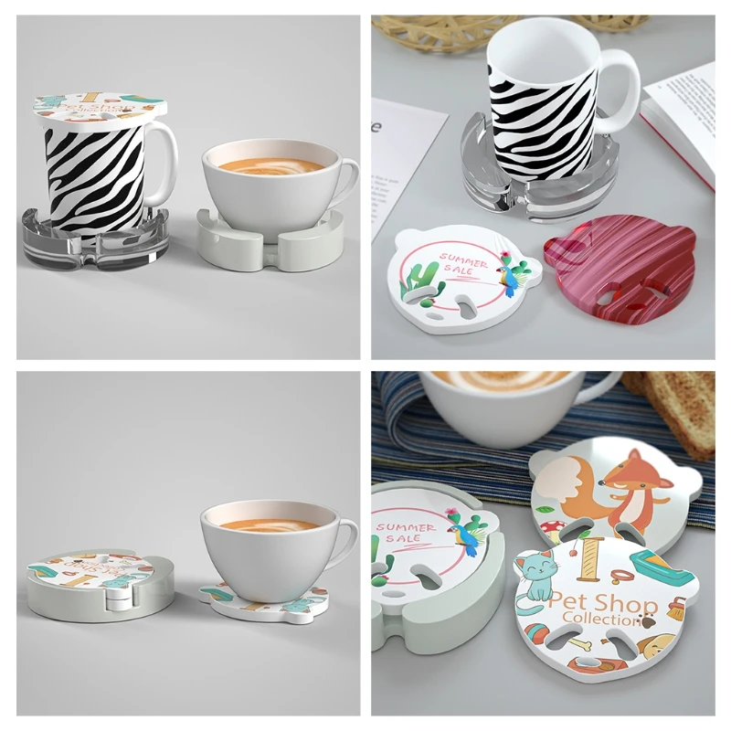 

Creative Panda Face Coaster Epoxy Resin Mold Cup Mat Storage Base Silicone Mould DIY Crafts Home Decoration Casting Tool
