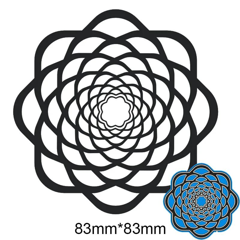 

New Metal Cutting Dies Creative Flower For Card DIY Scrapbooking stencil Paper Craft Album template Dies 83*83mm