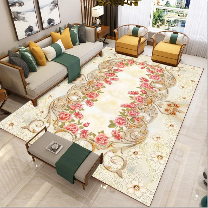 

Anti-skid Carpet In The Living Room Rug Bedroom Carpet Home Deco European Luxury Skin-friendly Hair Carpet Room Decor Nordic Mat