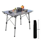 Складной переносной стол для пикника, кемпинга с алюминиевыми ножками, регулируемая высота, скатывающийся стол, сетчатый слой