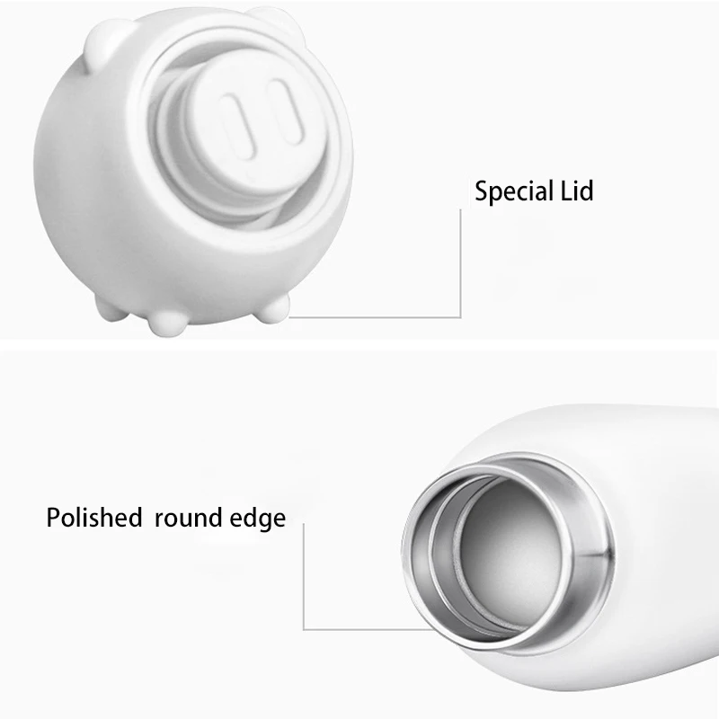 10 унций термос с вакуумной изоляцией из нержавеющей стали чашка милой крышкой