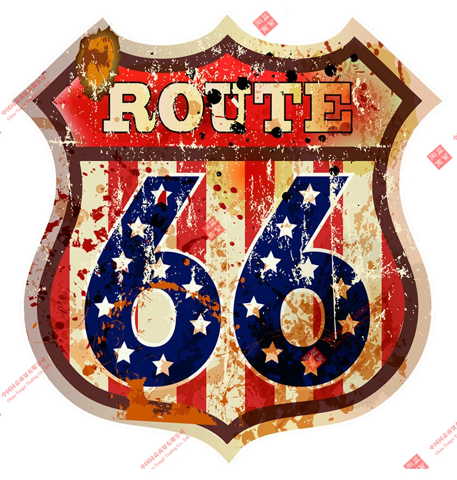 

Ретро-наклейки Route 66 для автомобиля, Переводные картинки для гоночного и шлема, виниловые наклейки из ПВХ для RV, мотоцикла, гитары, пианино, ноутбука