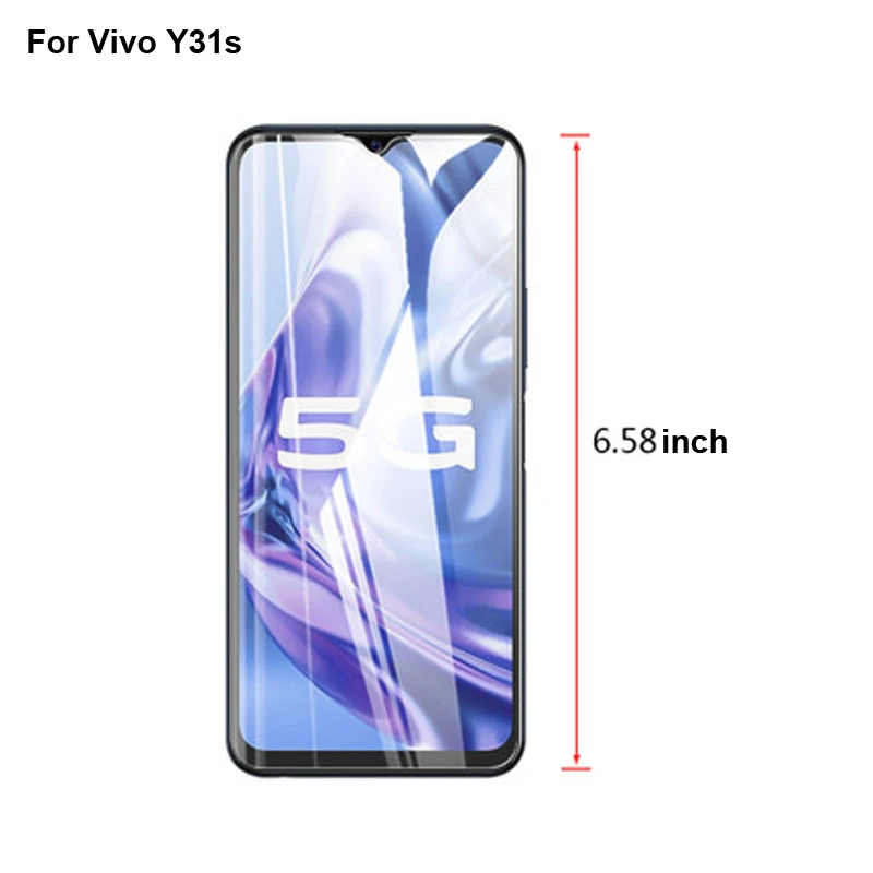 

2PCS Tempered Glass For Vivo Y31s Screen Protector Film Glass For Vivo Y 31s Tough Protection Glass Cover VivoY31s