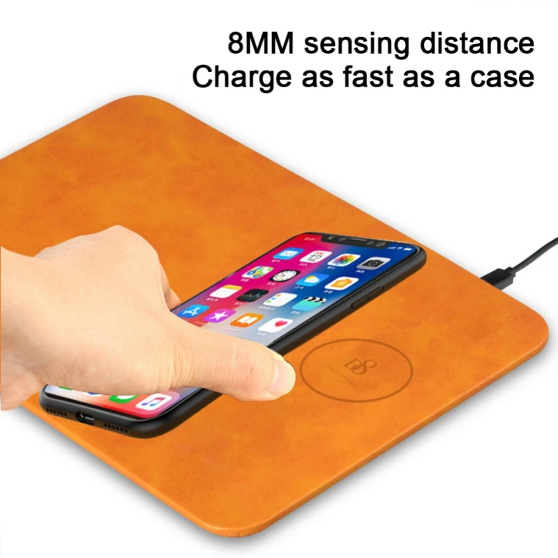 

D8 Mouse Pad Wireless Charger 10W Universal Fast Charging Micro USB Ports Charging Mat For All Models With Wireless Charging