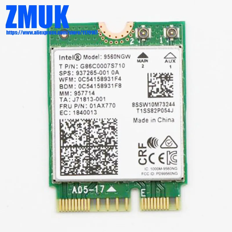 Int Dual Band Wireless AC 9560 w/ BT 5 0 WiFi карта для Thinkpad P52 P72 P1 L390 P330 M920q M920x M920z M920t Series FRU