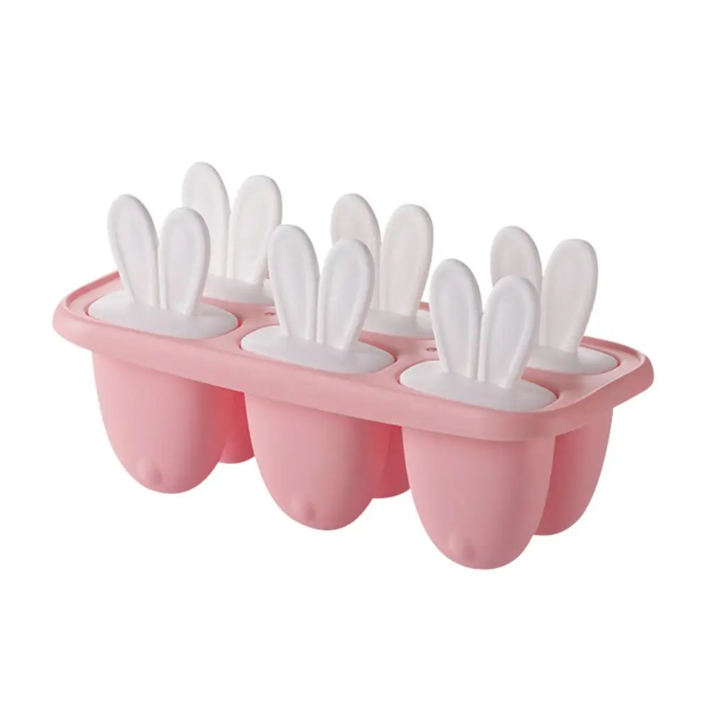 

6-Cavity Bunny Ear Shape Ice Cream Mold Ice Cream Molds, 6 Reusable Molds, Homemade Molds, Ice Cream, for Babies and Adults