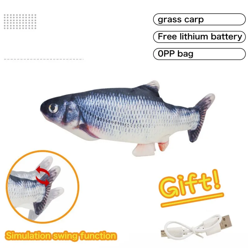 

30CM Electronic Pet Cat Toy USB Charging Electric Simulation Fish Toys For Dog Cat Chewing Playing Biting Supplies Dropshiping