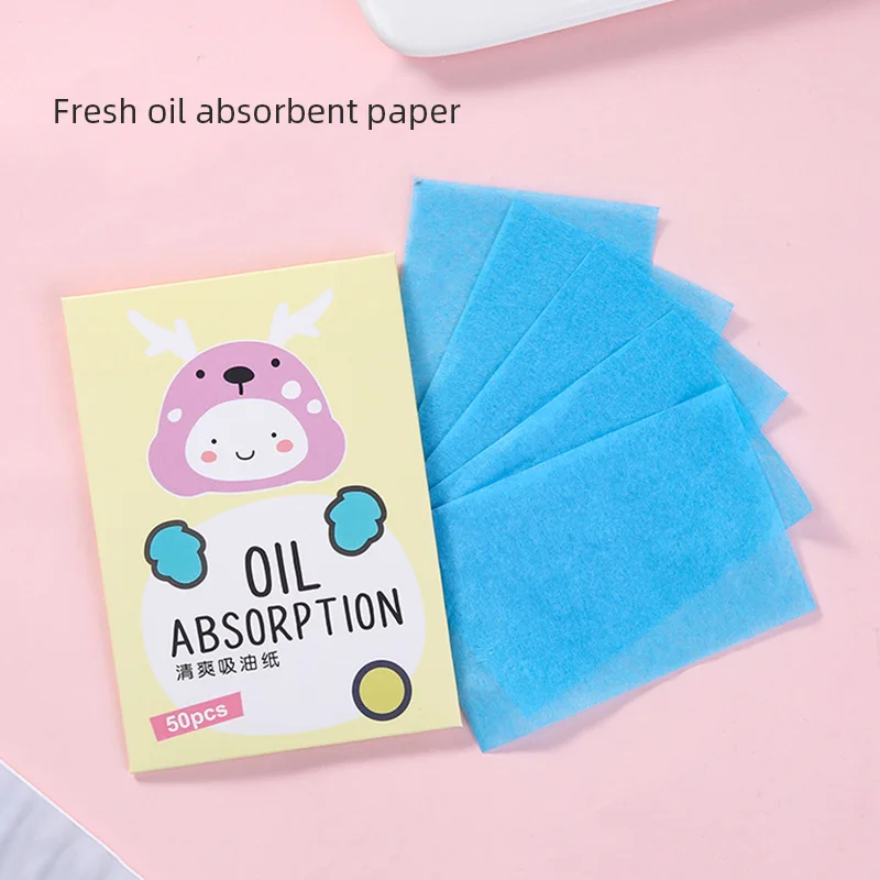 50 шт. впитывающая масло бумага для лица портативная синяя пленка натуральная не