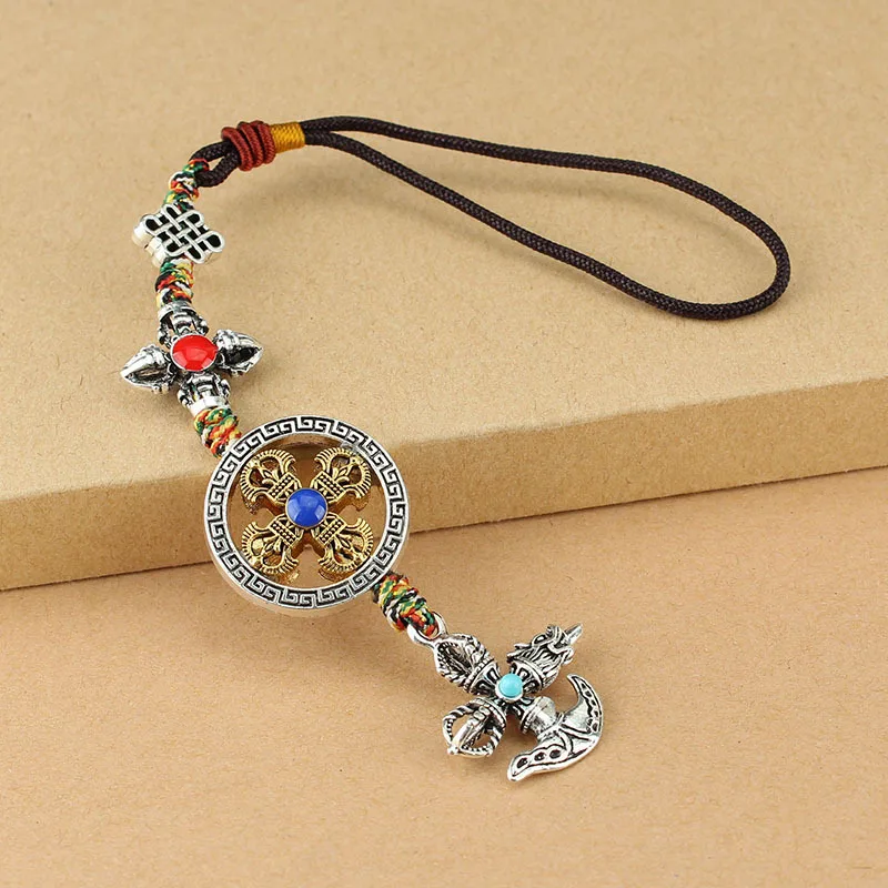 Медный сплав Тибетский Стиль этнический стиль Крест Алмаз Кулон пестик