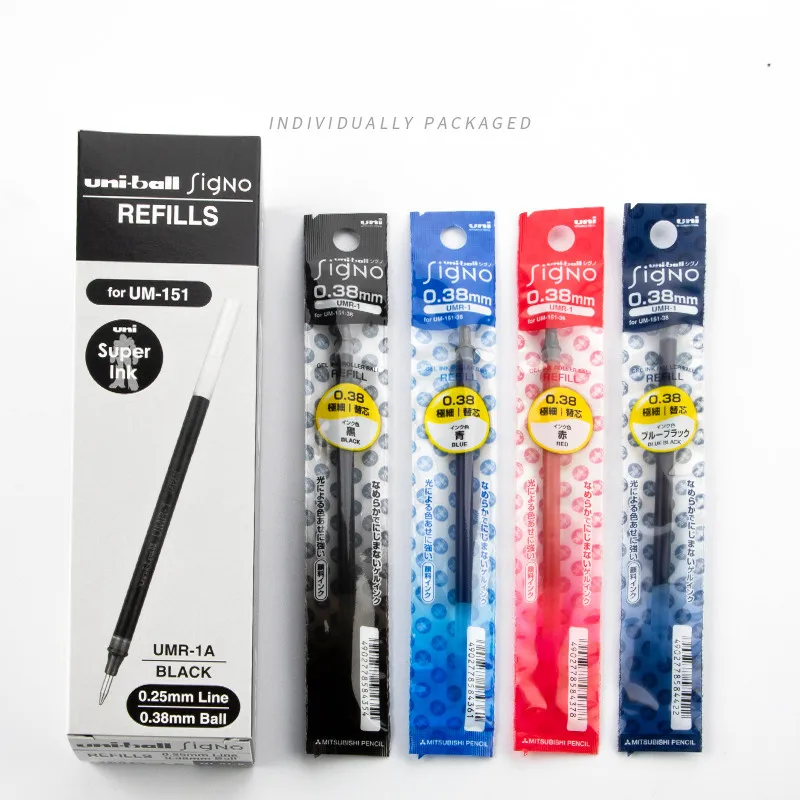 

12pcs Japan UNI UM-151 Gel Pen Refill UMR-1 0.28/0.38/0.5mm Student Writing Exam Business Office Signing Pen Multicolor Optional