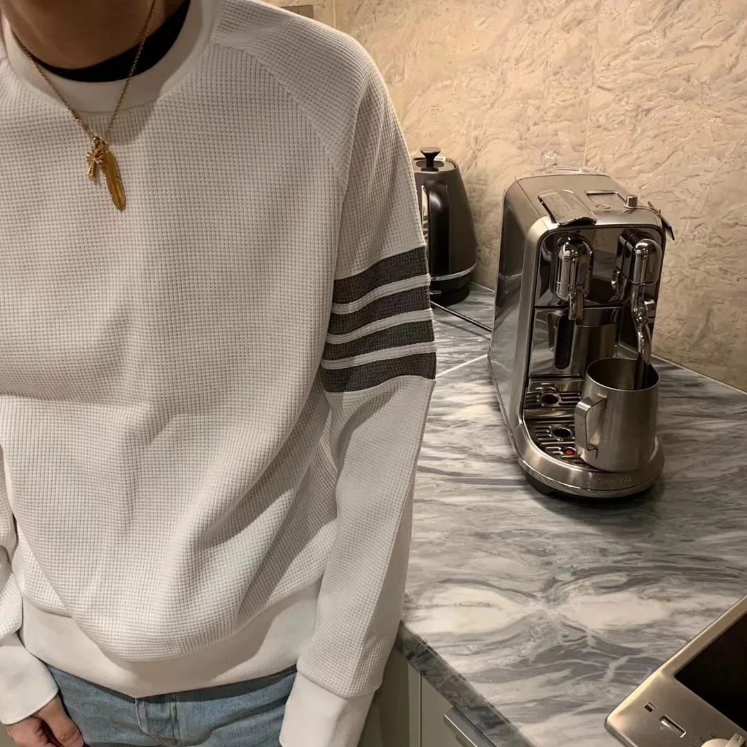 

2021 fashion brand tb sweatshirts men women o-neck long sleeve Waffle hoodies hip hop casual cotton clothing male