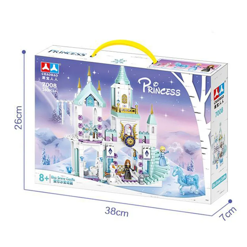 

Ice Castle Princess Queen Building Blocks Bricks Girls House Underwater Palace Mermaid Figures Children Toys