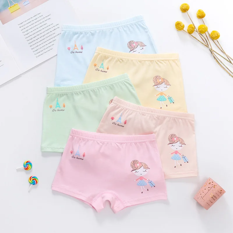 

hot sales Girl underwear Free shipping new arrived kids character boxer short children panties 5pcs/lot 2-11year students