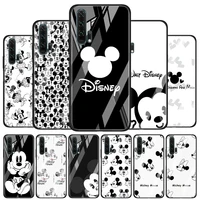 mickey black and white for honor 30 20 10 9x pro plus lite 8x huawei y8p y6p y5p y9 y7 y6 2019 tempered glass phone case