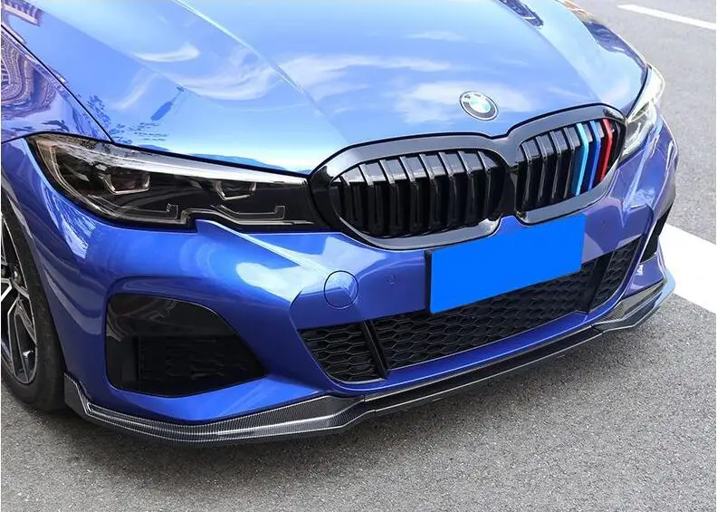 

MP STYLE ABS PAINT CARBON FIBER FRONT BUMPER SPOILER LIP SPLITTERS WIND KNFE COVER For BMW 3 Series G20 G28 2020 2021 2022