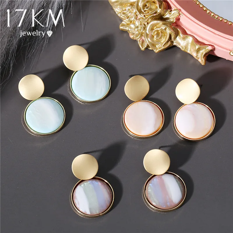 17 км модные розовые акриловые Висячие серьги для женщин богемные геометрические