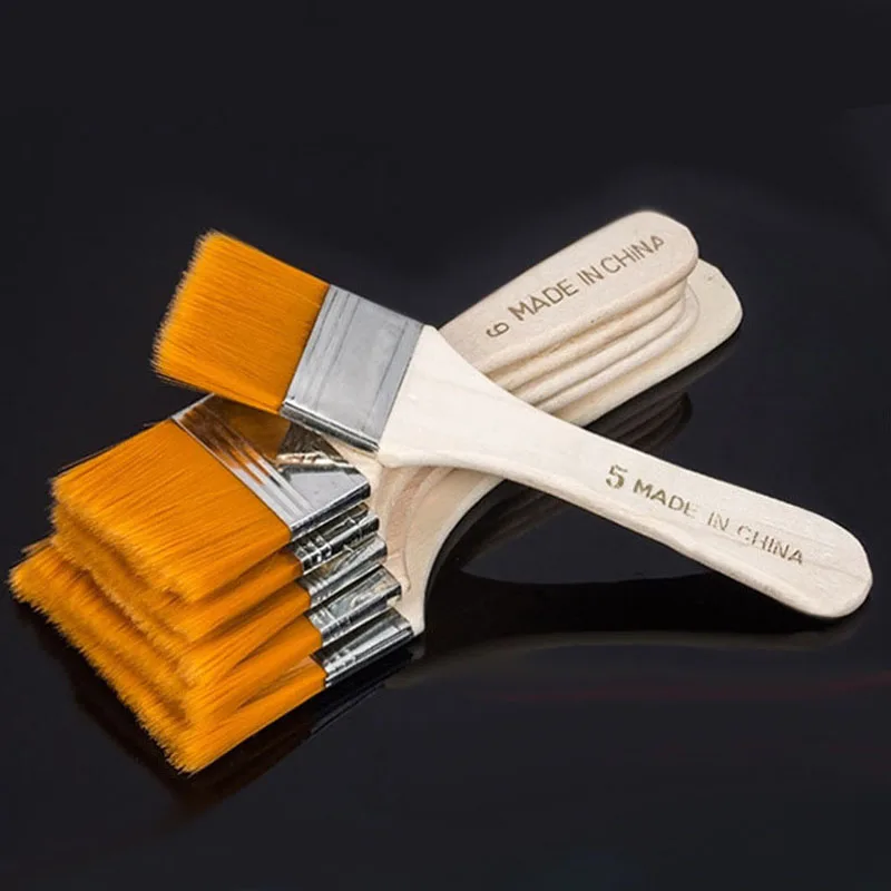 1 Pcs Nylon Hair Painting Brush Oil Watercolor Water Powder Propylene Acrylic Differeent Size Paint Brushes School Art Supply
