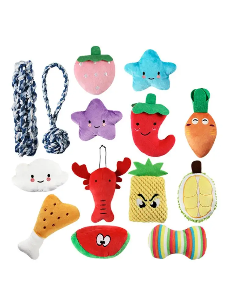 

Pet Sound Toy Set 14 Packs Of Puppy Toys For Small And Medium-Sized Dogs Teeth Cleaning Supplies Soft Plush Pet Toys