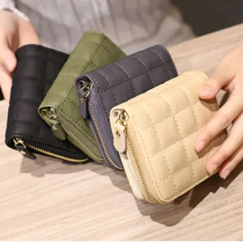 

Women's Short Small Wallet Lady Leather Folding Coin Card Holder Money Purse